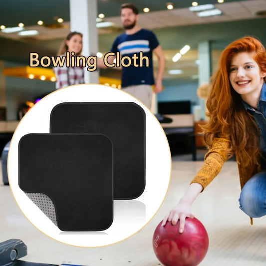1-2pcs Bowling Ball Polisher Cloth Microfiber Remove Stains Black Bowling Ball Mat Portable Lightweight Soft Sports Accessories