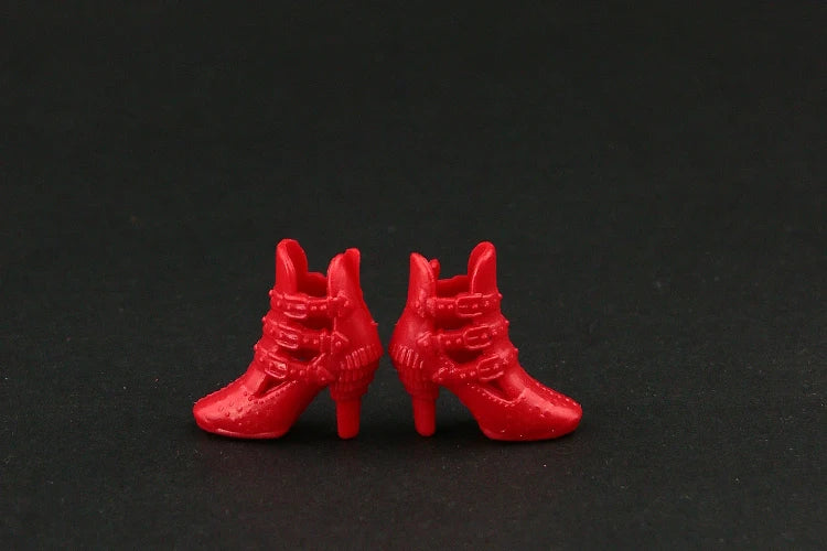 10 Pair / Lot  Doll Red Shoes Fashion Cute Heels  Shoes for Barbie Doll High Quality Baby Toy