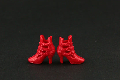 10 Pair / Lot  Doll Red Shoes Fashion Cute Heels  Shoes for Barbie Doll High Quality Baby Toy