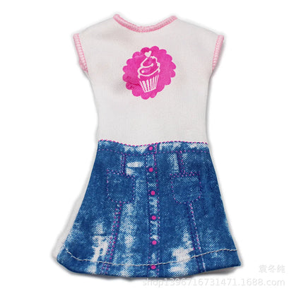 Fashion Clothing for Barbie Ken Dolls Clothes Movie Dress Up Denim Pants Set 1/6 Princess Skirts Bjd Toys for Girls Accessories
