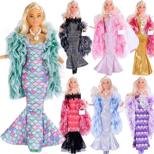 NK Pop Doll Clothes Mermaid Dress Fishtail Skirt Clothing  for Barbie Clothes Doll Accessories Toy Gift JJ