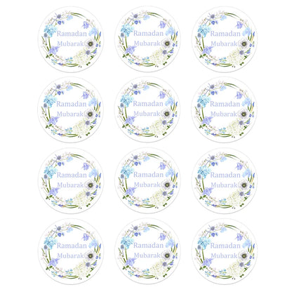 24/48pcs EID Mubarak Decor Stickers Ramadan Mubarak Decoration Islam Muslim Festival Favor Gifts Labels HAJJ Ramadan Kareem