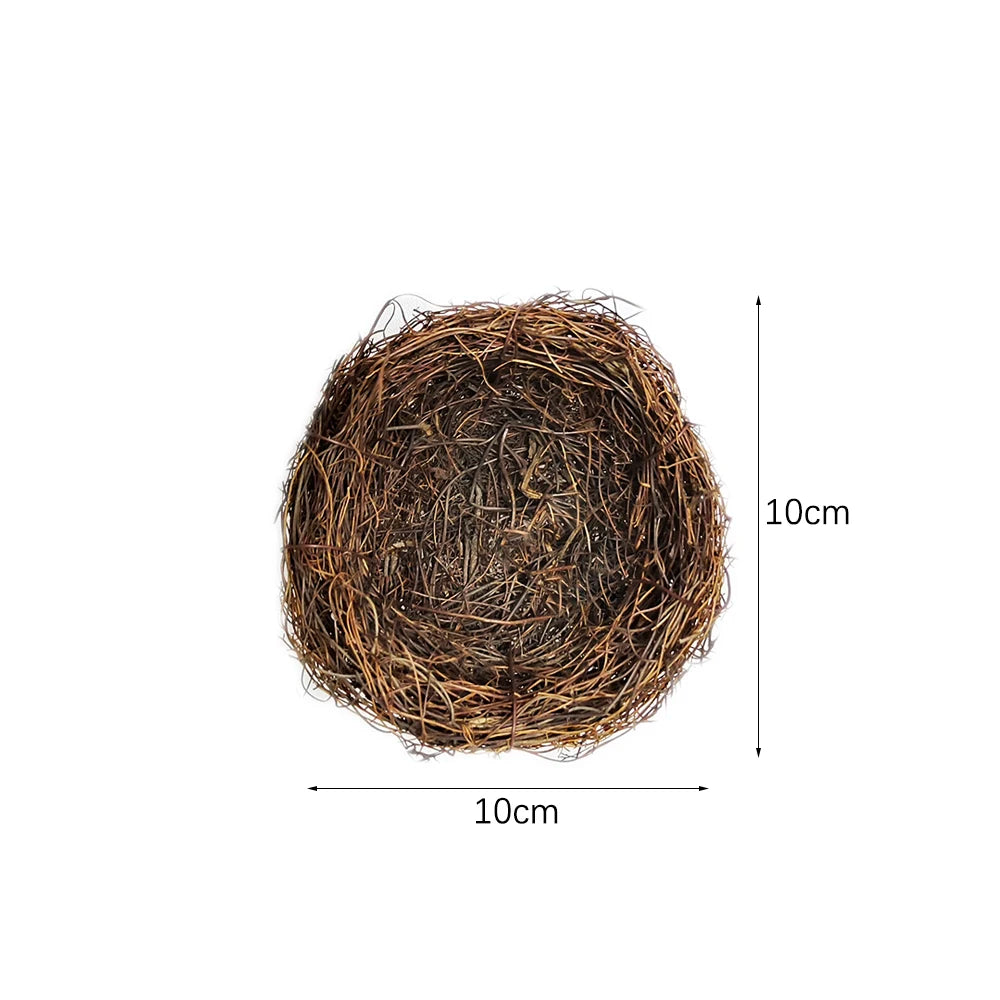 10-15Cm Easter Artificial Bird Nest Easter Eggs Natural Rattan Nest Eggs Storage Easter Decoration 2024 Kids Diy Craft Supplies