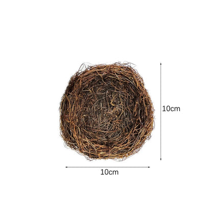 10-15Cm Easter Artificial Bird Nest Easter Eggs Natural Rattan Nest Eggs Storage Easter Decoration 2024 Kids Diy Craft Supplies