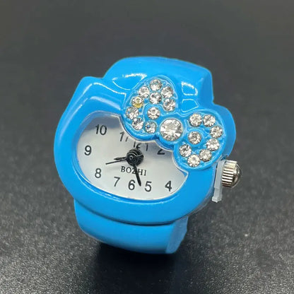 Steel Fun Vintage Punk Quartz Finger Pocket Watch Ring for Women Men Goth Clock Rings Digital Watch Elastic Stretchy Rings Gifts