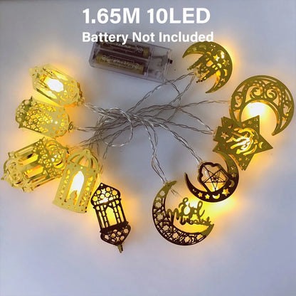 Moon Star Led String Lights Eid Mubarak Decor Ramadan Decoraion for Home 2024 Ramada Kareem Muslim Islam Al Adha Party Supplies