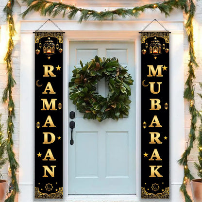 Eid Mubarak Door Banner Ramadan Decoration 2024 for Home Mubarak Ramadan Kareem Islamic Muslim Party Decor  Eid Al Adha Gifts