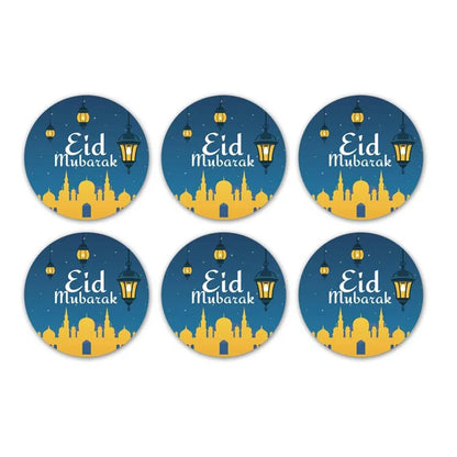 30/60pcs 4cm EID Mubarak Decorations Gift Label Stickers Islamic Muslim Eid Al-Fitr Ramadan Kareem Candy Bag Seal Party Supplies