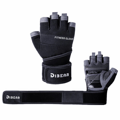 Half Finger Bodybuilding Gym Gloves Weightlifting Dumbbell Training Anti-Slip Fitness Gloves Crossfit Workout Exercise for Man