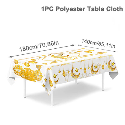 Eid Mubarak Tablecloths Ramadan Decoration for Home 2024 Islamic Muslim Party Decor Ramadan Tableware Supplies Eid Al Adha Gift