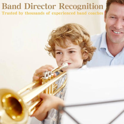 SLADE Bb Trumpet Brass Instrument Standard Brass Trumpet Set for Students Beginners Professional Trumpet Gold Silver With Box