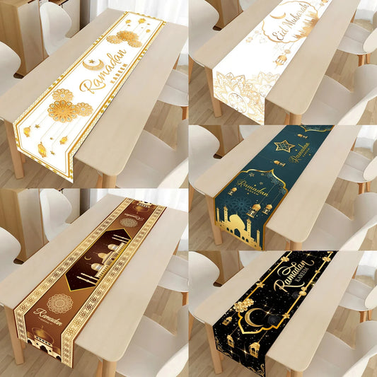 EID Mubarak Table Runner Ramadan Decorations 2024 for Home Tablecloth Ramadan Kareem Eid Al Adha Islamic Muslim Party Decoration