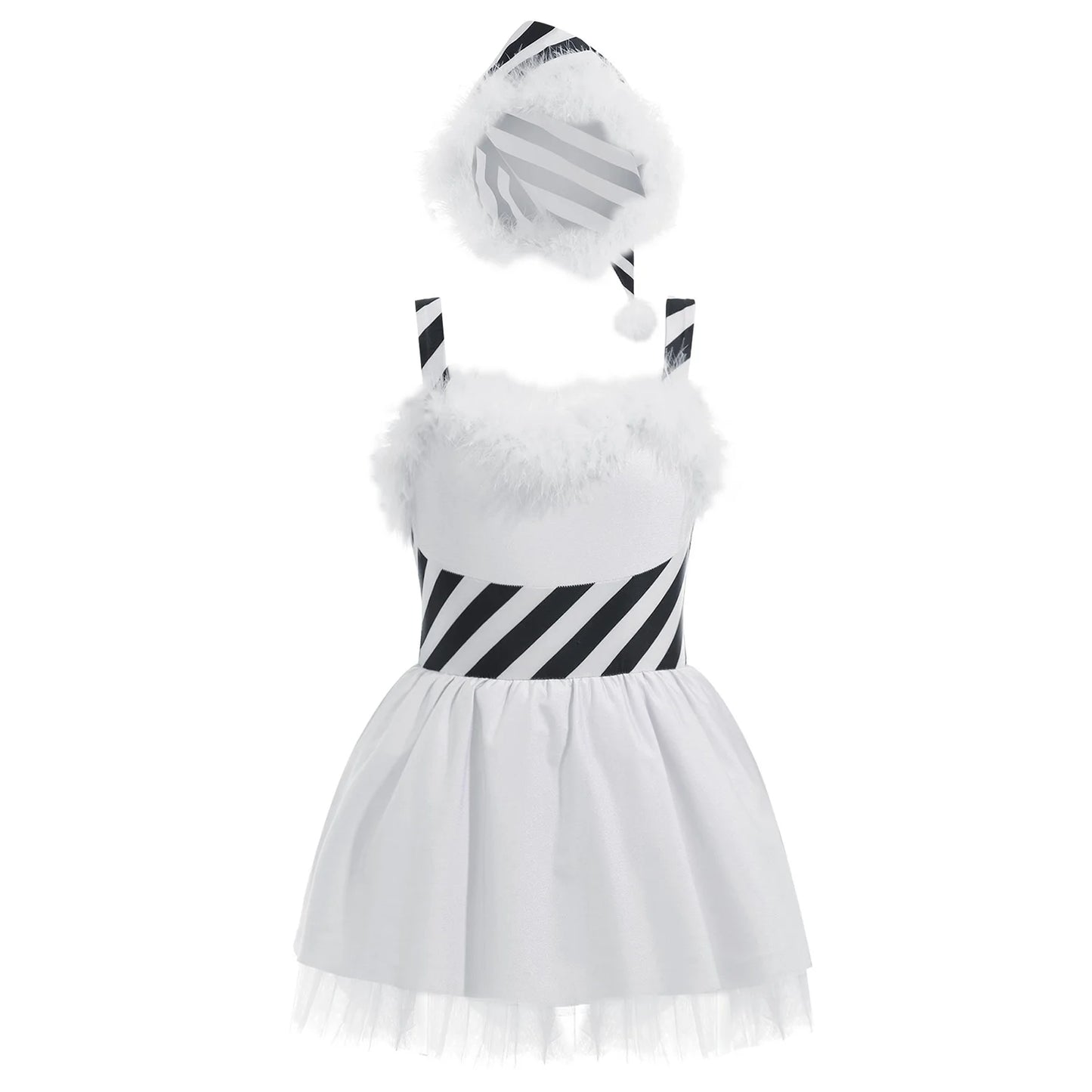 Girls Christmas Dance Dress Sleeveless Ballet Skating Gymnastics Leotard Tutu Xmas Carnival Party Cosplay Performance Costume