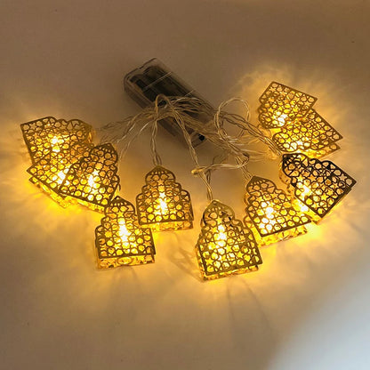 Moon Star Led String Lights EID Mubarak Ramadan Kareem Decoration for Home Islam Muslim Event Party Supplies Eid Al-Fitr Decor