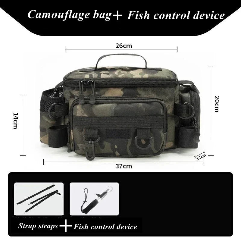 Fishing Tackle Bag Single Shoulder Crossbody Tactical Bags Men Waist Pack Fish Lures Gear Utility Storage Fishing Box Chest Bag