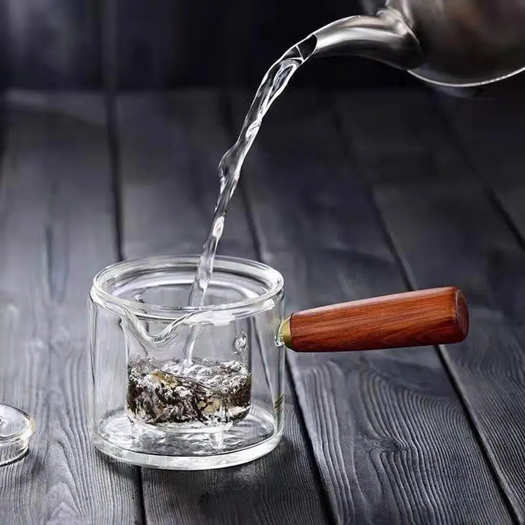 Borosilicate Glass Teapot Kettle Heat Resistant 17oz With Loose Leaf Tea Strainer Tea Pot With Infuser for Tea Milk Coffee