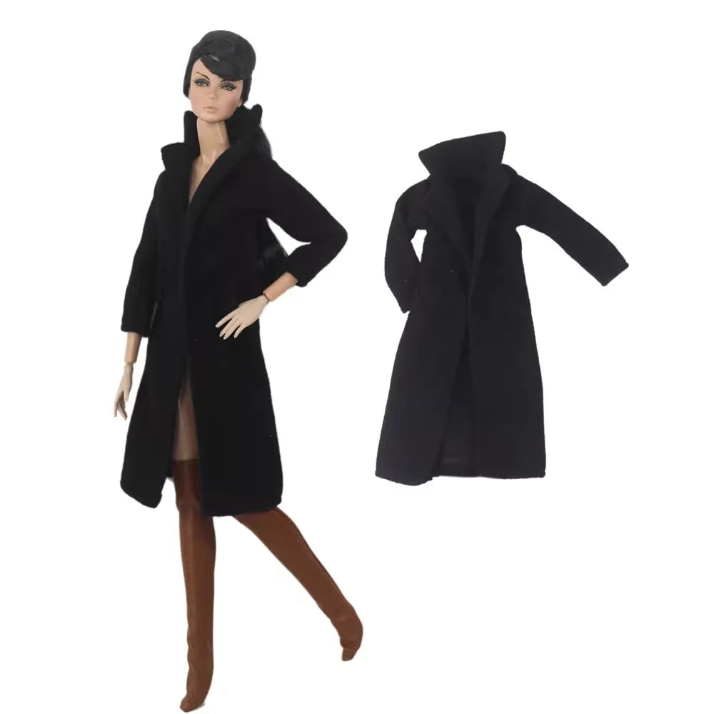 Long Brown Suit Coat  /Woolen Clothes Overcoat Clothing Outfit for 1/6 BJD Xinyi FR ST Barbie Doll / 30cm Doll Clothes Xmas