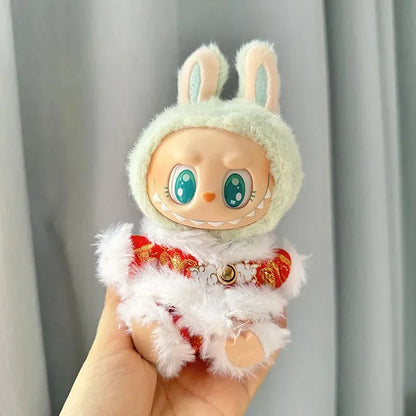 Labubu V1/V2 Doll Accessories Lion Dance Chinese Style New Year Outfit Clothes Set for 17cm Ropa Labubu