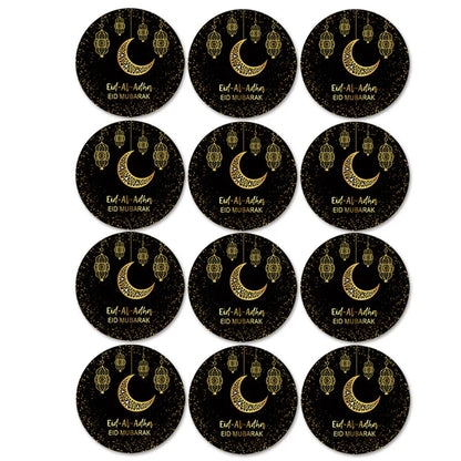 4cm Eid Al Adha Decoration Paper Sticker Seal Label Gift Decor Islamic Muslim Ramadan Decoration for Home Eid Mubarak Supplies