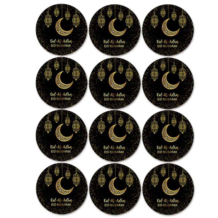 4cm Eid Al Adha Decoration Paper Sticker Seal Label Gift Decor Islamic Muslim Ramadan Decoration for Home Eid Mubarak Supplies