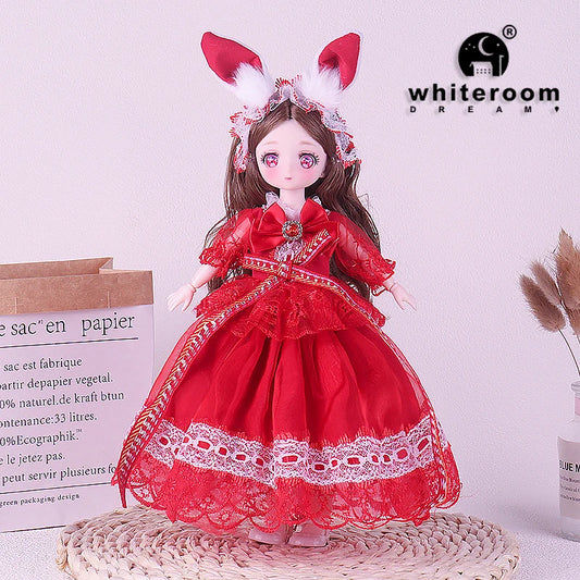 1/6 Bjd Doll Wedding Dress Anime Action Figures  Full Set Spherical Jointed Doll for Children's Toys Girl Cosplay  Free Shipping