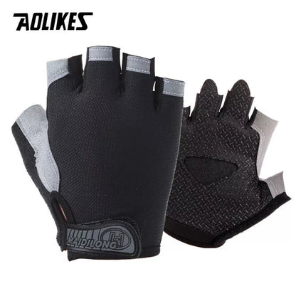 AOLIKES Cycling Gloves MTB Road Riding Gloves Anti-Slip Camping Hiking Gloves Gym Fitness Sports Bike Bicycle Glove Half Finger