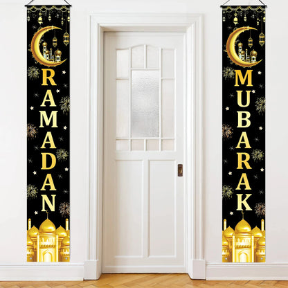 Eid Mubarak Door Banner Ramadan Decoration 2024 for Home Mubarak Ramadan Kareem Islamic Muslim Party Decor  Eid Al Adha Gifts