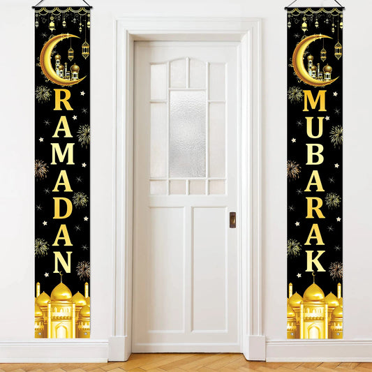 Eid Mubarak Door Banner Ramadan Decoration 2024 for Home Mubarak Ramadan Kareem Islamic Muslim Party Decor  Eid Al Adha Gifts