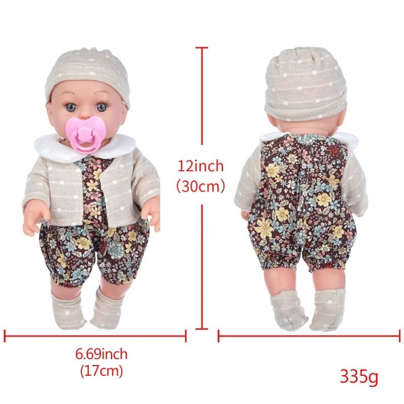12in Baby Dolls Realistic Newborn Baby Dolls Simulation Baby Girl Handmade Toy Accessories for Children Collection D5QA