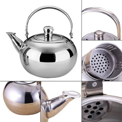 1l/1.5l/2l Stainless Steel Material Teapot With Infuser Filter, Coffee Kettle, Tea Jug, Home Office Tools 1PC