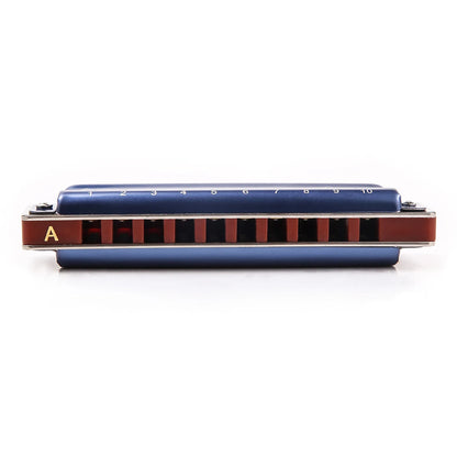 East Top Diatonic Harmonica 10 Holes Blues Harmonica Blue T008K With Case Professional Harmonica for Beginner Students Adults