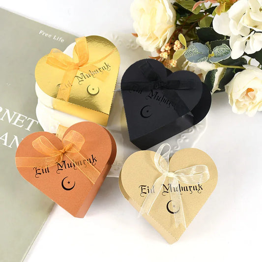 10pcs Eid Mubarak Candy Box Ramadan Kareem Favors Gift Packaging Bags Decor Home Islamic Muslim Event Party Eid Al-Fitr Decor 7