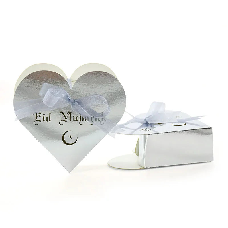10pcs Eid Mubarak Candy Box Ramadan Kareem Favors Gift Packaging Bags Decor Home Islamic Muslim Event Party Eid Al-Fitr Decor 7
