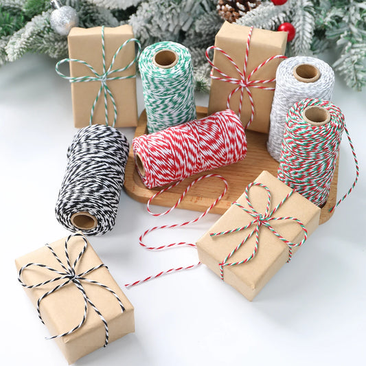 Christmas Wrapping String Rope Merry Christmas Decoration for Home 2024 Navidad Natal Noel Gift Box Packaging Rope New Year 2025