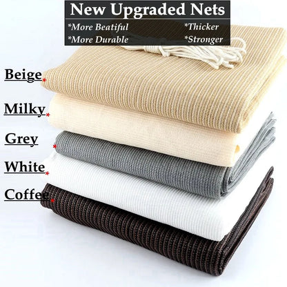 Thicken Beige Anti-Uv HDPE Sun Shade Net Plants Cover Net Garden Fence Decoration Balcony Wind Barrier Safety Privacy Screen Net