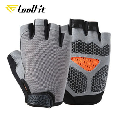 CoolFit Breathable Fitness Gloves Silicone Palm Hollow Back Gym Gloves Weightlifting Workout Dumbbell Crossfit Bodybuilding