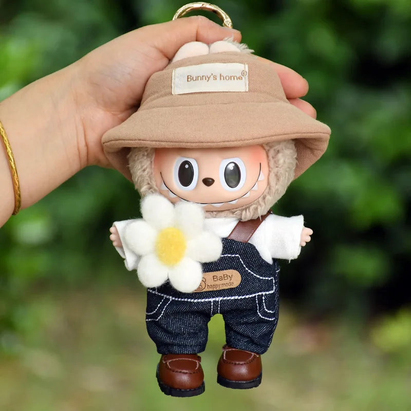17cm Mini Plush Doll'S Clothes Outfit Accessories for Korea Kpop Exo Labubu Idol V1 V2 Black Dress Suit Clothing Gift