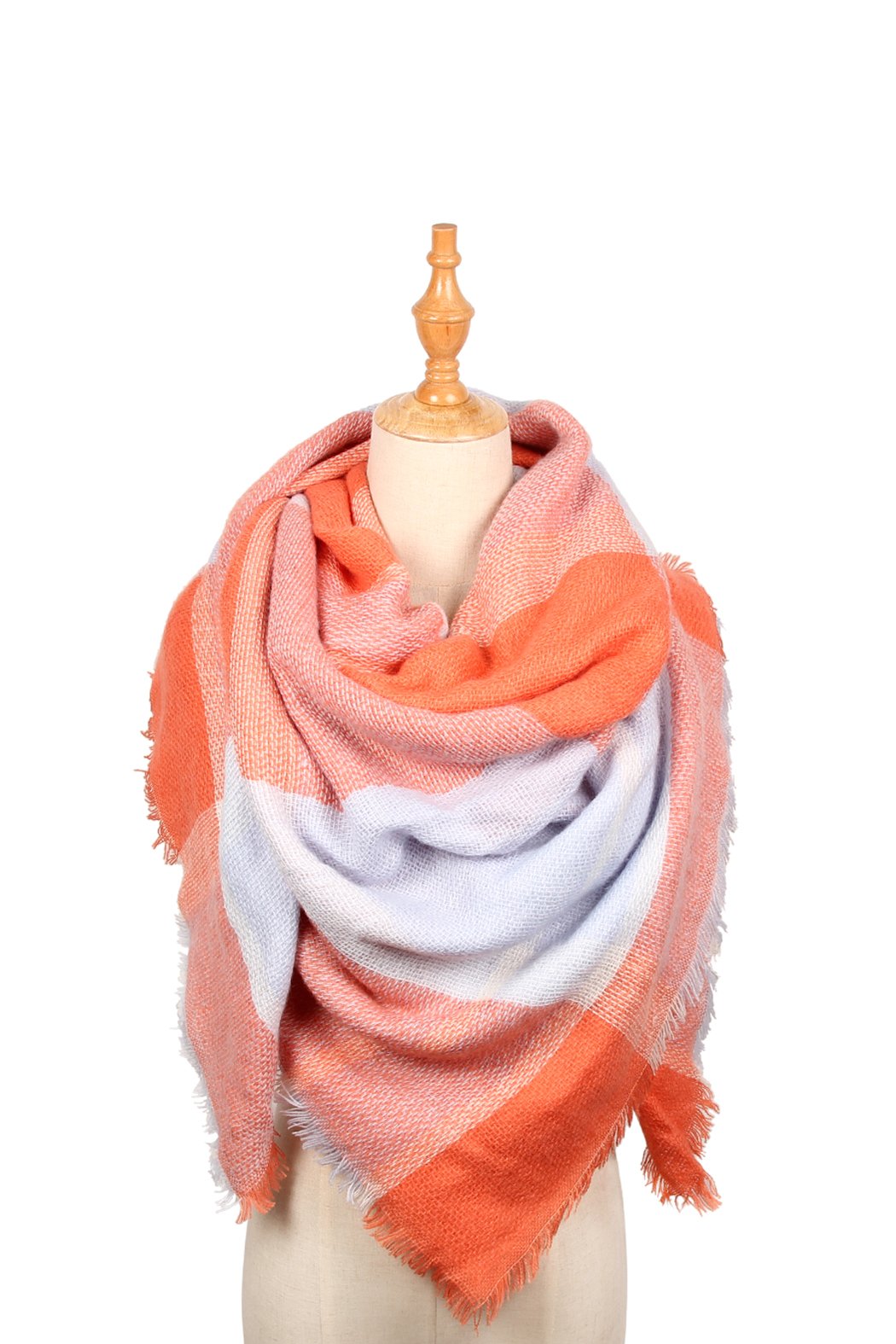 Orange Blanket Fringed Scarf