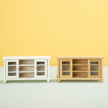 1pcs Miniature TV Combination Cabinet Model Dollhouse Decorative Accessories 1:12 Mini Dining Cabinet Micro Landscape Model