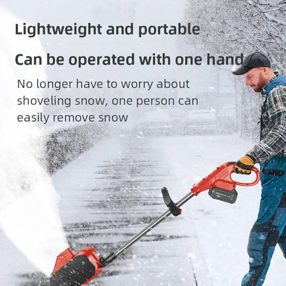 Hand-Pushed Electric Snow Plow Snow Blower 20V Small Road Snow Shoveling Household Snow Removal Machine Battery/No Battery