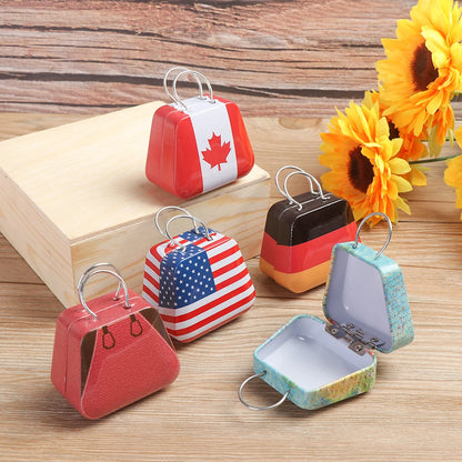 Metal Mini Suitcase Miniature Trunk Cartoon Pattern Box Dollhouse Decoration Jewellery Box Doll Handbag Doll Accessories