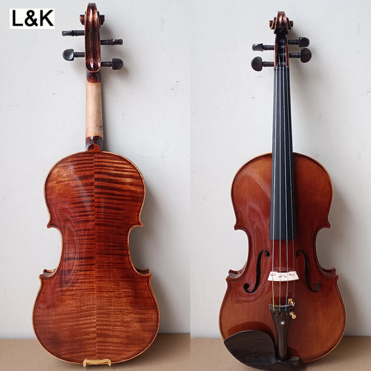 High Flame Maple Handmade Violin 4/4 3/4 1/2 1/4 바이올린 كمان Stradivari Vionlino Set Beginner Professional Musical Instrument