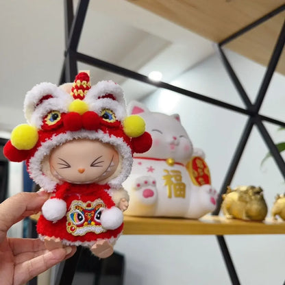 Labubu V1/V2 Doll Accessories Lion Dance Chinese Style New Year Outfit Clothes Set for 17cm Ropa Labubu