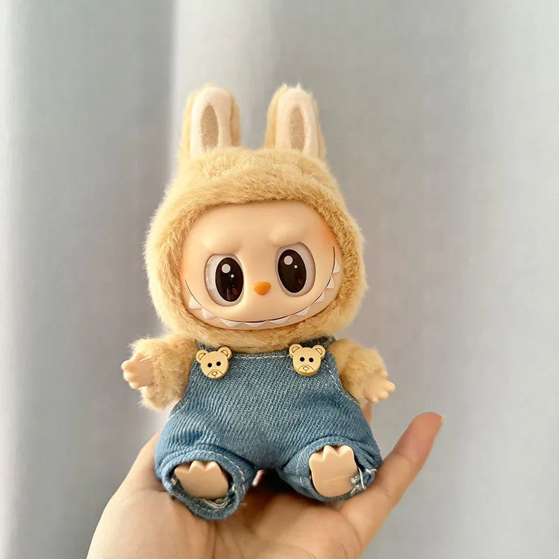 17cm Mini Plush Doll'S Clothes Outfit Accessories for Korea Kpop Exo Labubu I II Idol Dolls Sit Party Overalls Clothing Gift