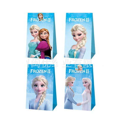 Disney Frozen Elsa Themed Gift Box Kids Party Decoration Baby Shower Paper Candy Bag With Stickers Girls Birthday Party Supplies