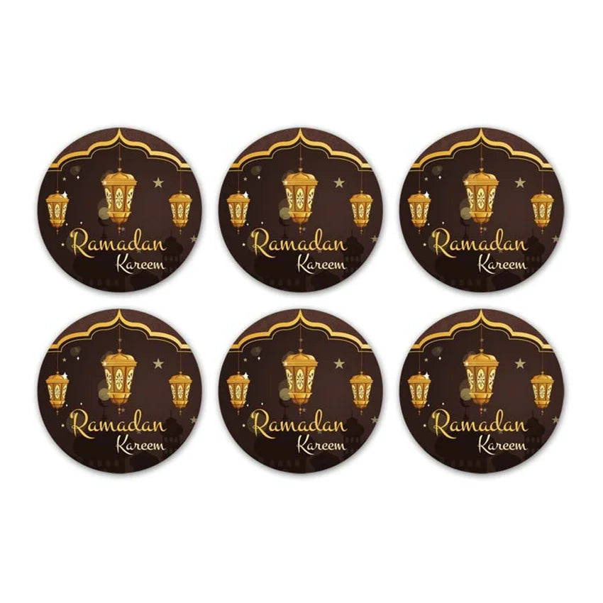 30/60pcs 4cm EID Mubarak Decorations Gift Label Stickers Islamic Muslim Eid Al-Fitr Ramadan Kareem Candy Bag Seal Party Supplies
