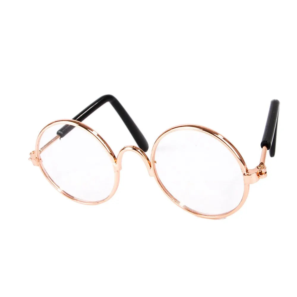 1PC Doll Accessories Round Eyeglasses Pink Glasses Sunglasses American Girl Toy Photo Props Pet Dog Cat Sunglasses