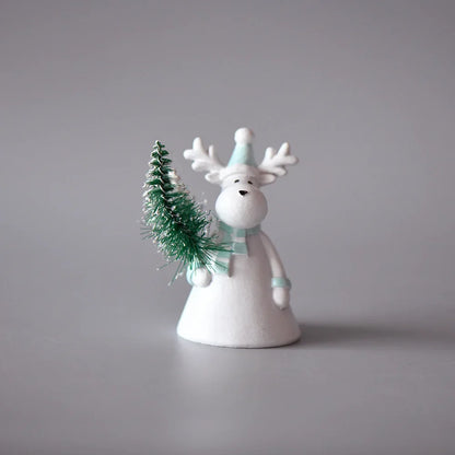Santa Claus Elk Ornament Christmas Home Desktop Decoration Resin Figurines Entryway Crafts Gifts for Kids