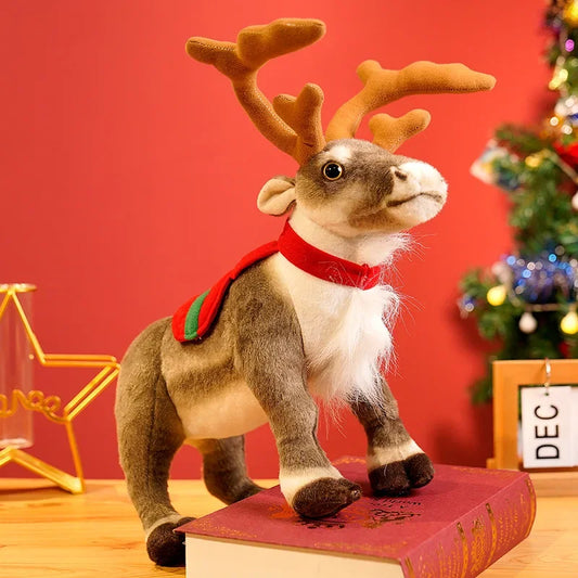 Real-Life Reindeer Plush Toy Christmas Deer Plush Doll Simulation Elk Soft Toys Merry Christmas New Year Decoration Best Gifts