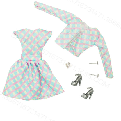 Fashion Clothing for Barbie Ken Dolls Clothes Movie Dress Up Denim Pants Set 1/6 Princess Skirts Bjd Toys for Girls Accessories